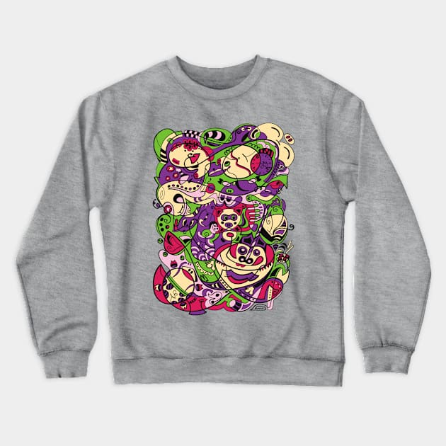 Pig - 12 Zodiac Animals Crewneck Sweatshirt by OrangeFox